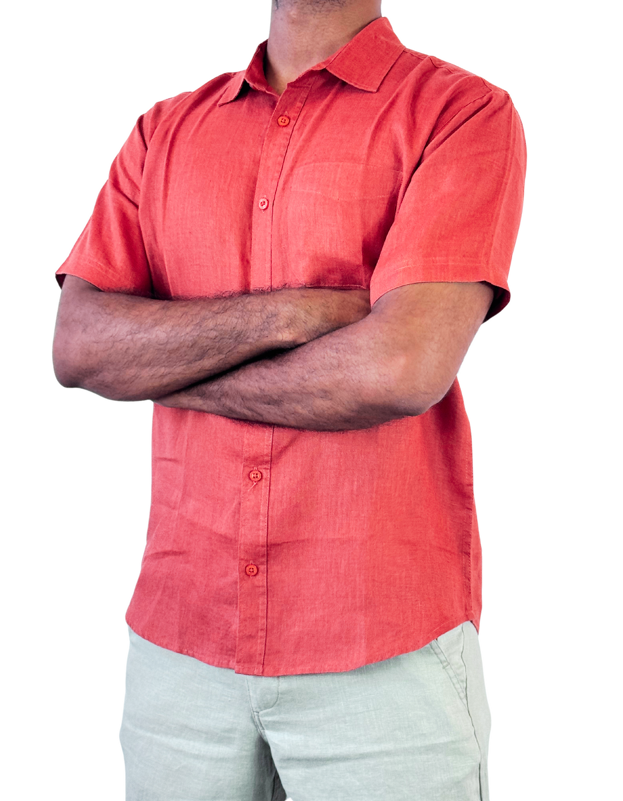 Shorts Sleeve Linen Slim fit Shirts by M&M Linen