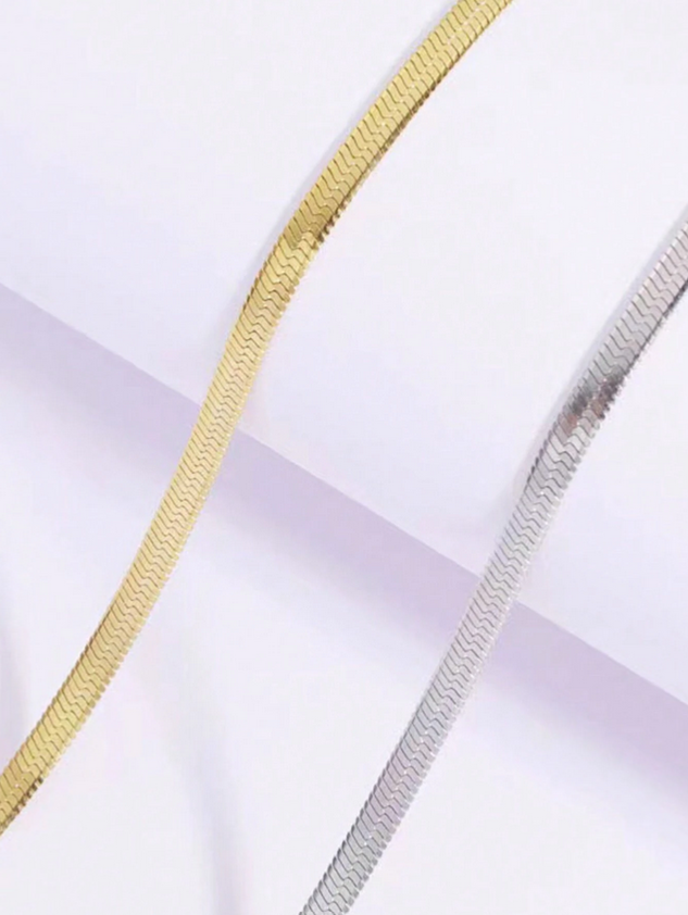 Unisex Stainless Steel Snake Chain Necklace with Pendant - 55cm * 2cm