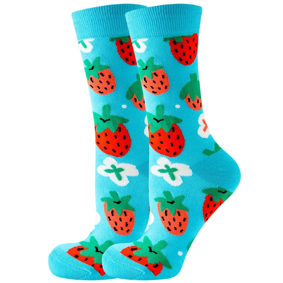 Summer Strawberries Designer Socks
