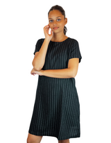 U Neck Linen Stripe Dress By M&M Linen Collection