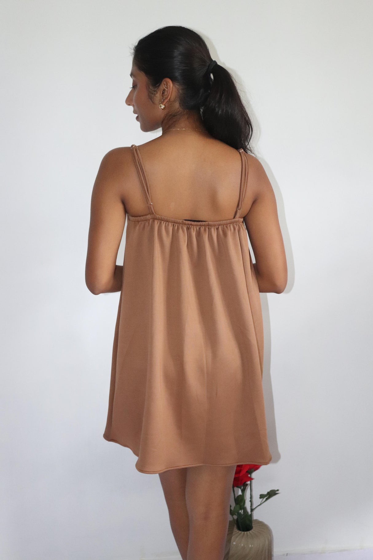 Petite backless cami dress