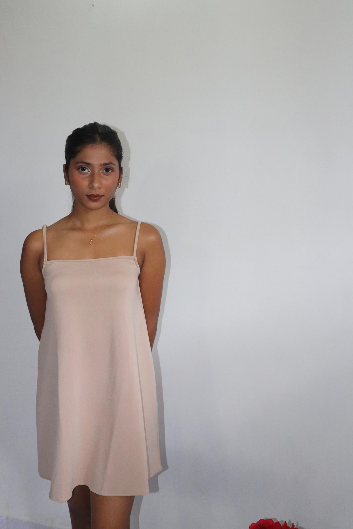 Petite backless cami dress