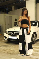 Color block wide leg cargo pant