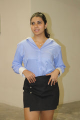 Long sleeve blue striped shirt