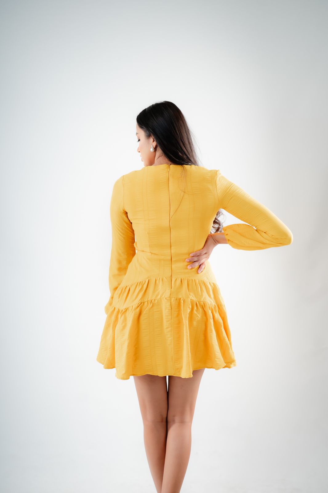 V - Neck Rib Mini Dress by Chiara Clothing (Copy)
