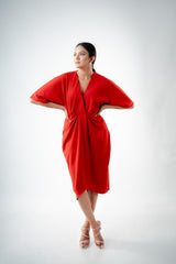 Batwing Short Sleeve Mini Dress by Chiara Clothing