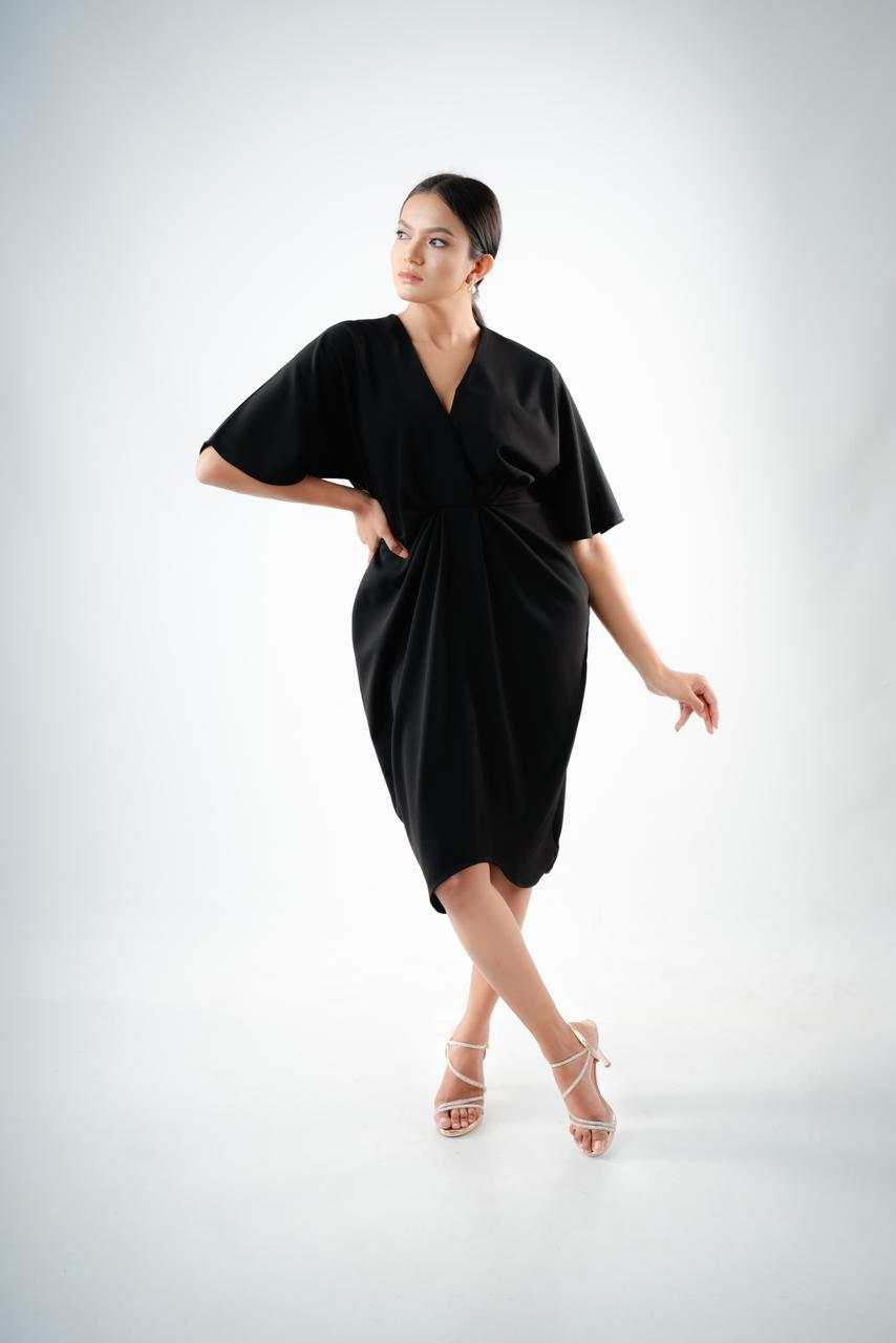 Batwing Short Sleeve Mini Dress by Chiara Clothing