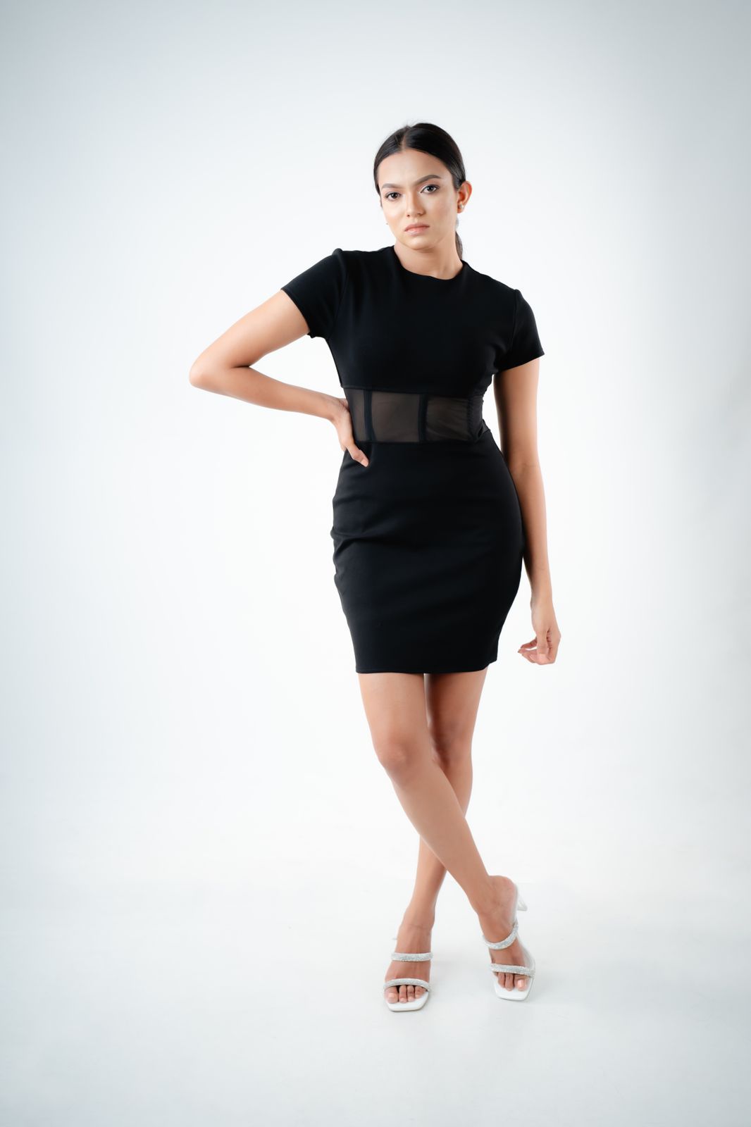 Short Sleeve Bodycon Mini Dress by Chiara Clothing