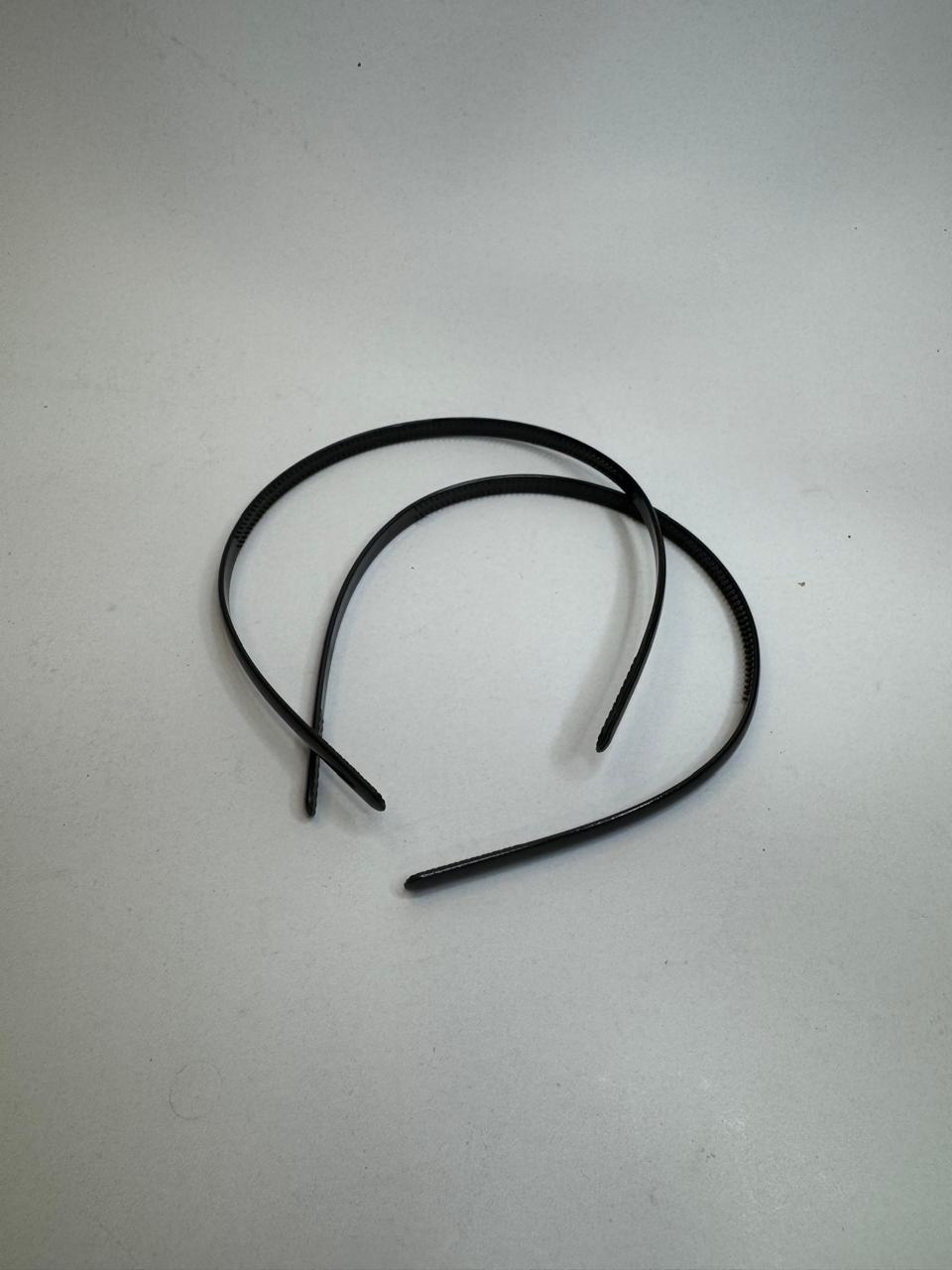 Plain Black Alice Band with grip (2 Bands)