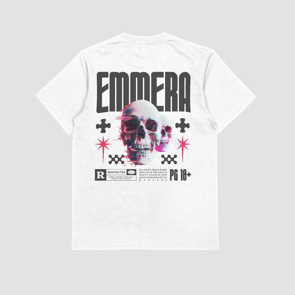 Emmera Skull Glitch Oversized T-Shirt
