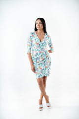 V - Neck Bodycon Printed Dress - By Chiara Clothing