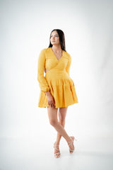 V - Neck Rib Mini Dress by Chiara Clothing (Copy)