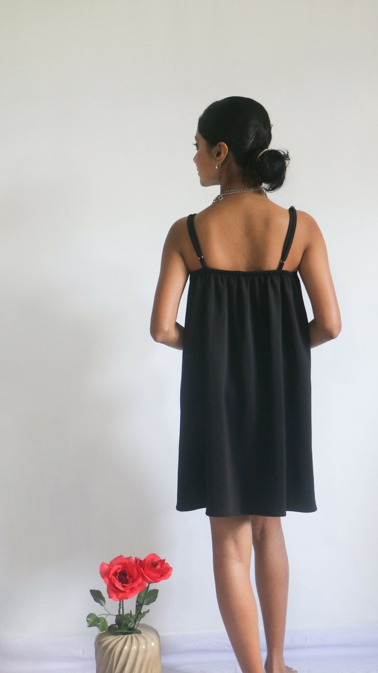 Petite backless cami dress